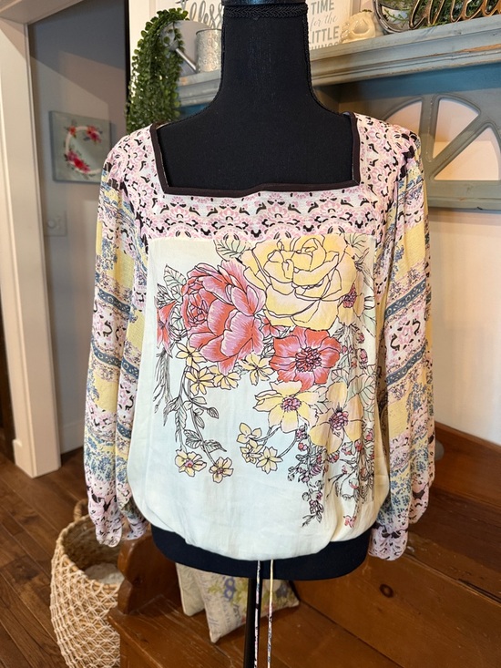 Free People Tops - Free People Multicolor Floral Blouse